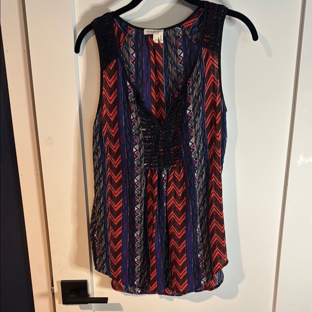 Anthropologie Meadow Rue 100% Silk Pattern Top
